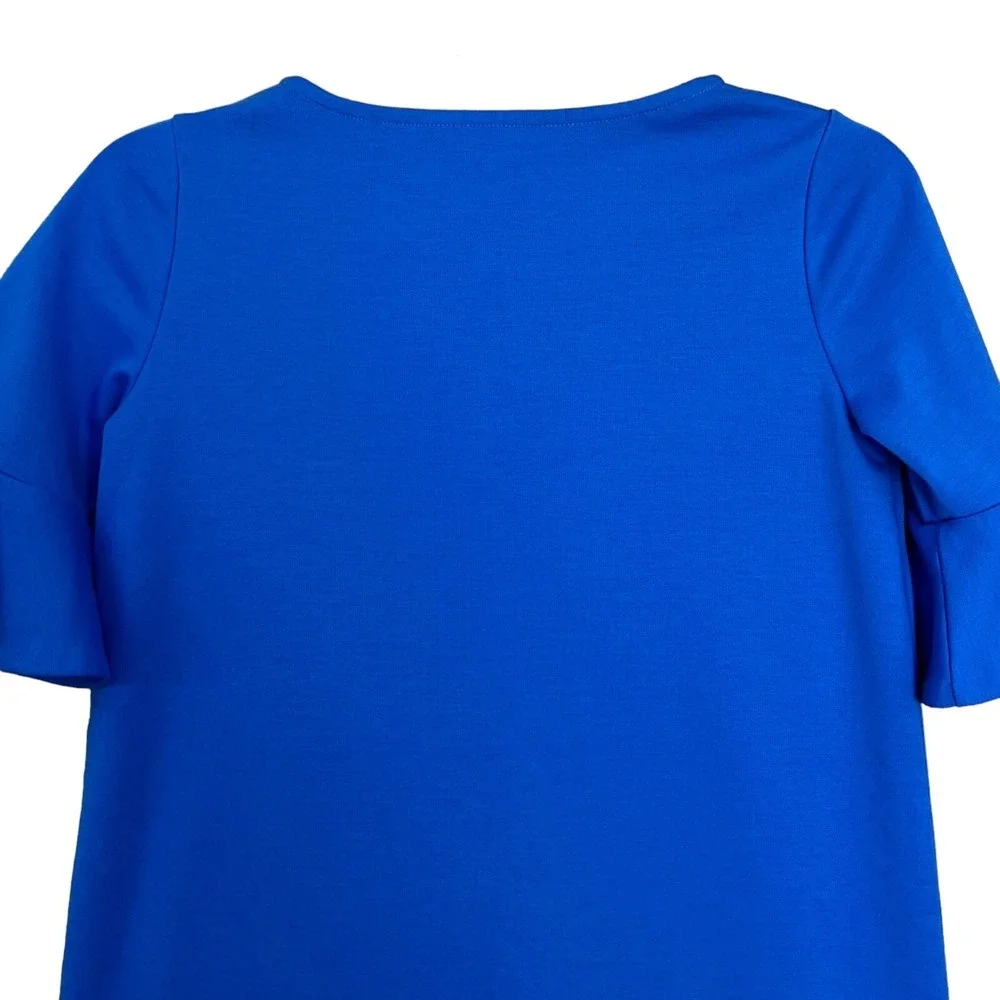Polo Ralph Lauren Dress Girls Size 12 Blue Short Sleeve Ruffle Hem Casual